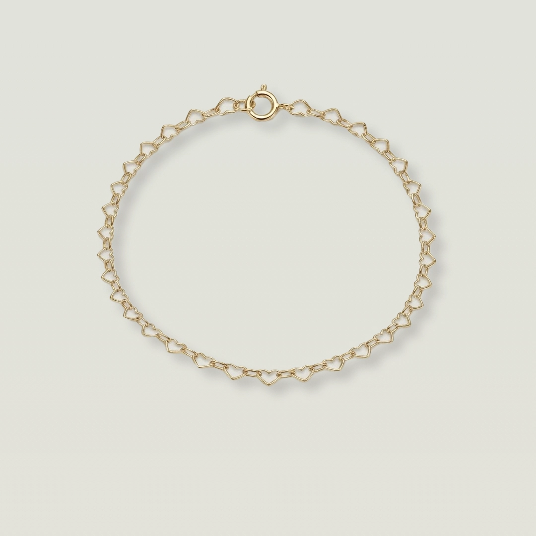 Mini Hearts Bracelet Gold