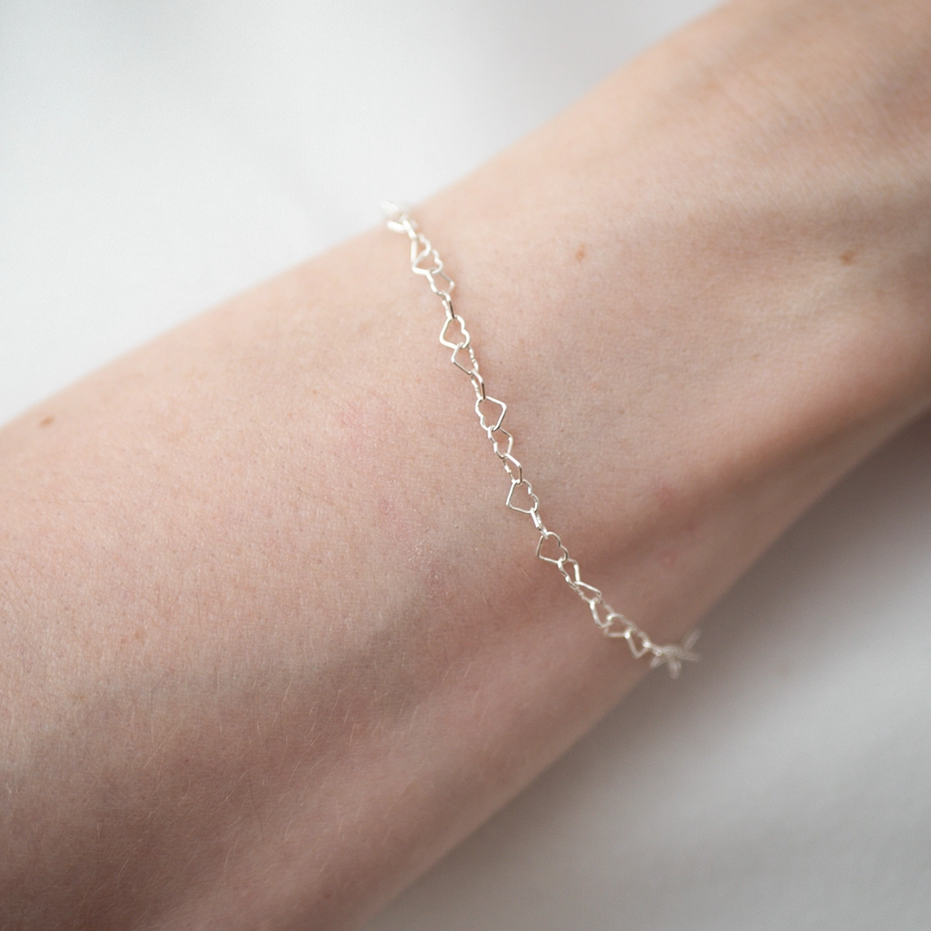 Mini Hearts Bracelet Silver