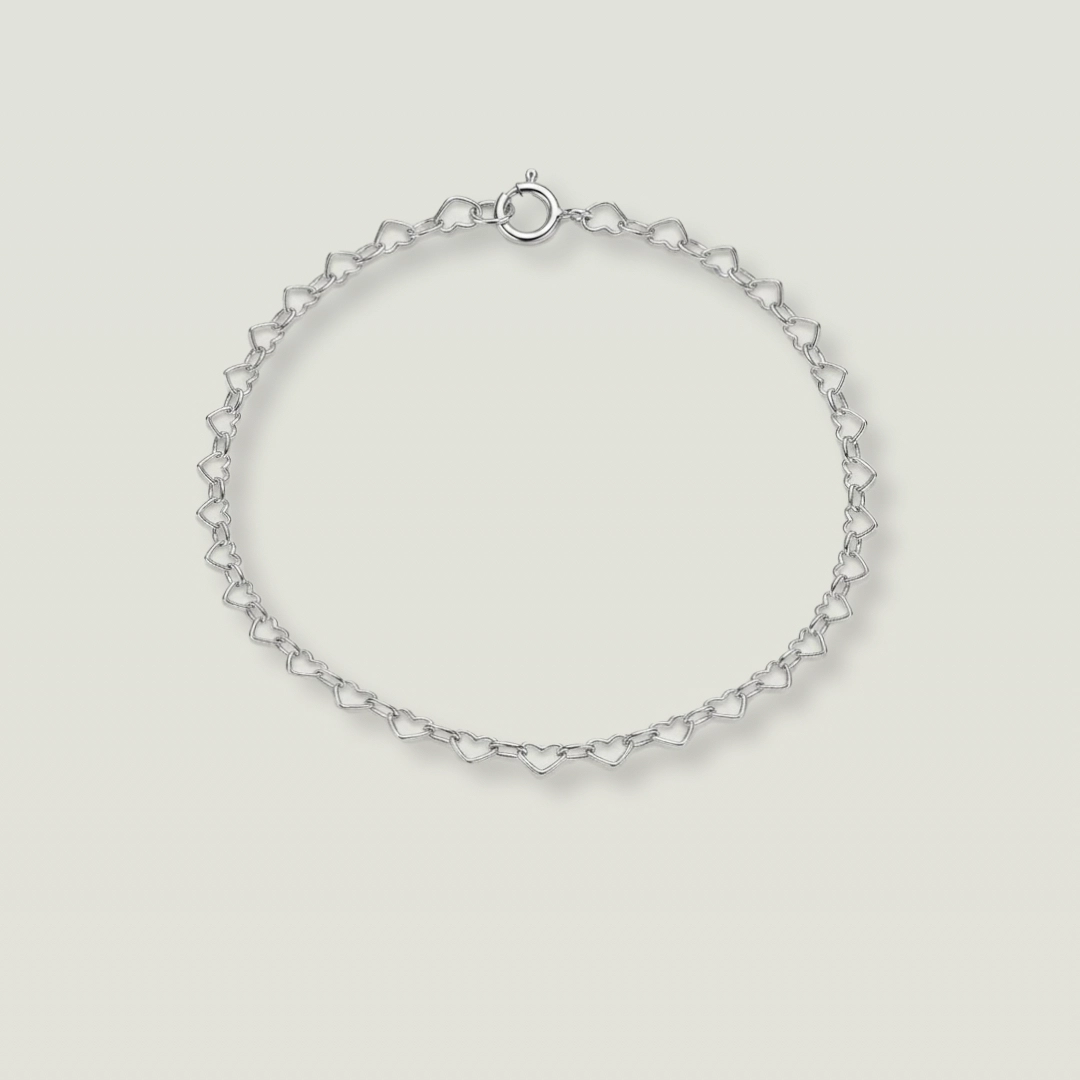 Mini Hearts Bracelet Silver
