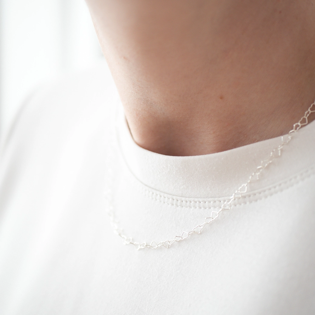 Mini Hearts Necklace Silver